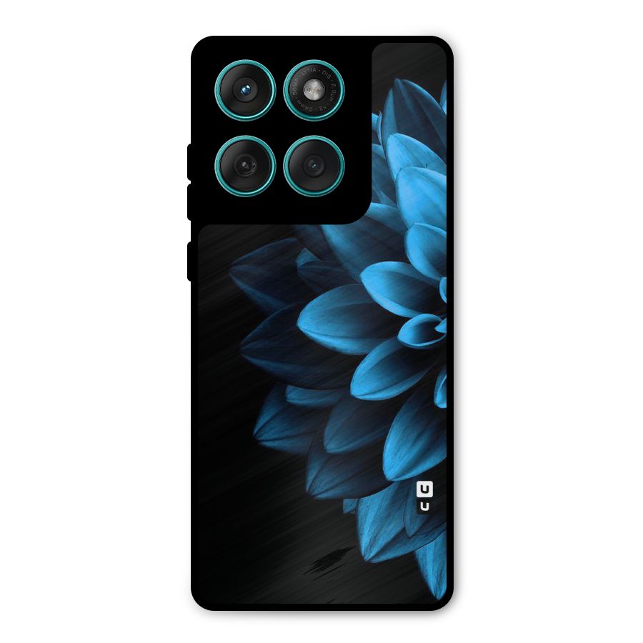 Half Blue Flower Metal Back Case for Motorola Edge 60 Fusion