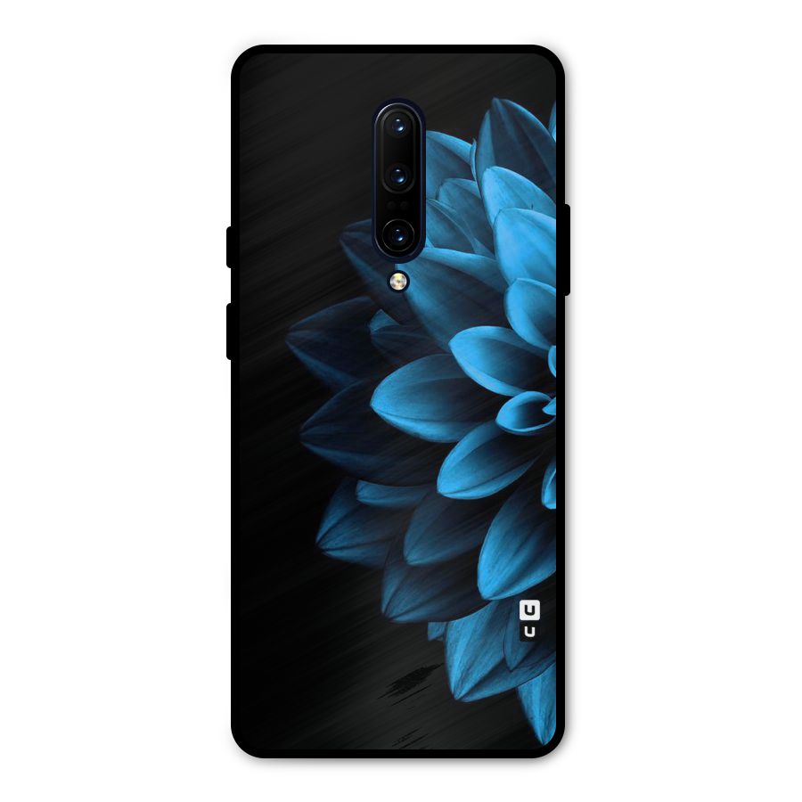 Half Blue Flower Metal Back Case for OnePlus 7 Pro