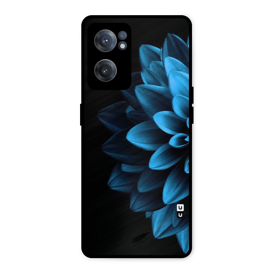 Half Blue Flower Metal Back Case for OnePlus Nord CE 2 5G
