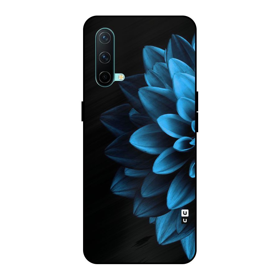 Half Blue Flower Metal Back Case for OnePlus Nord CE 5G