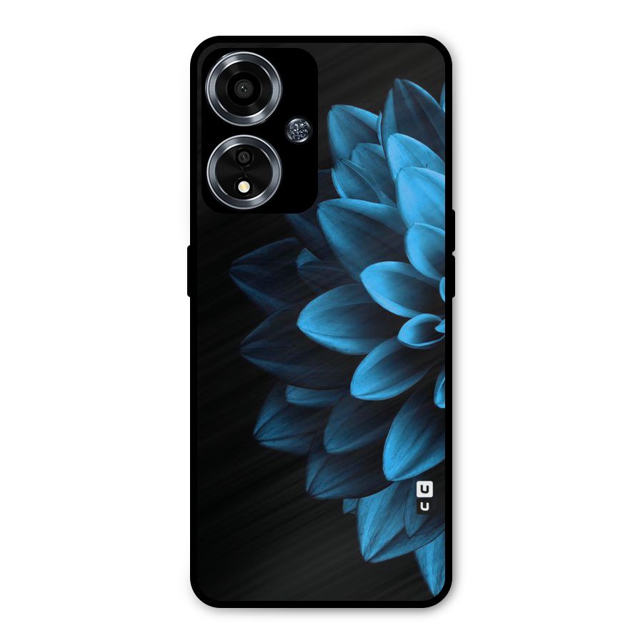 Half Blue Flower Metal Back Case for Oppo A59