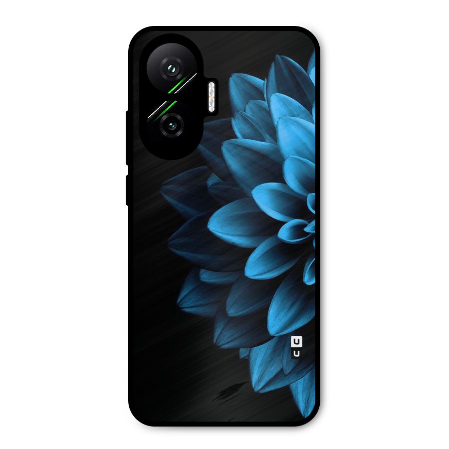Half Blue Flower Metal Back Case for Poco F7