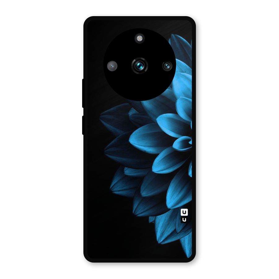 Half Blue Flower Metal Back Case for Realme 11 Pro Plus