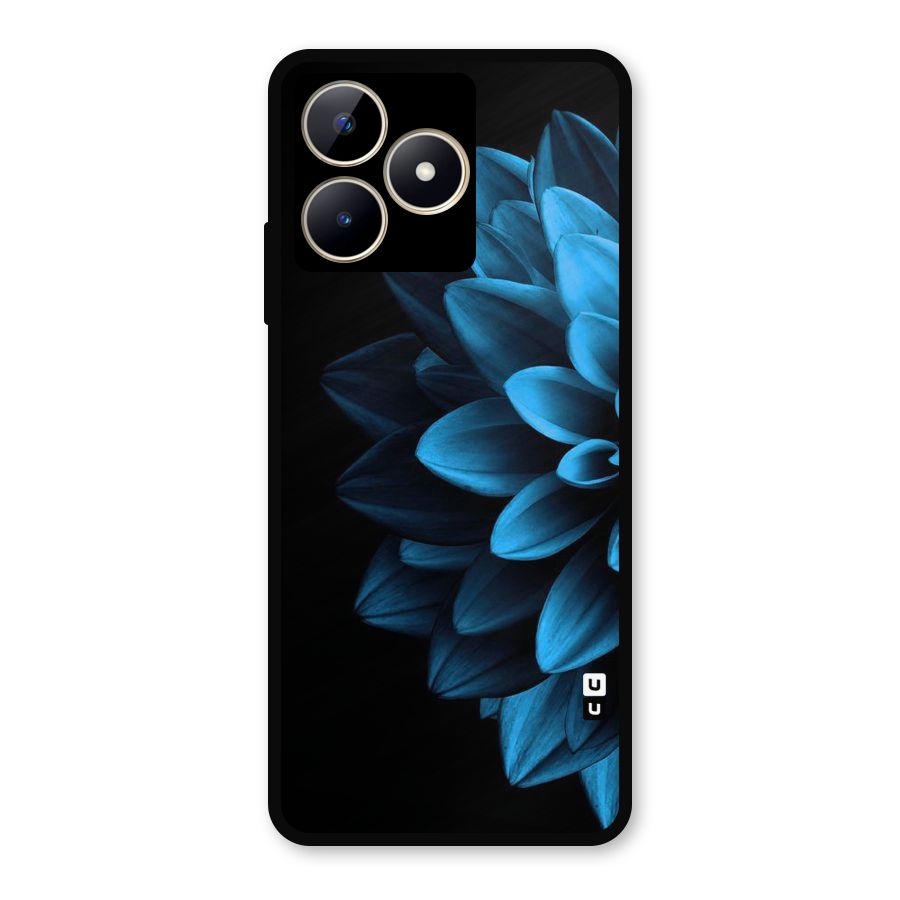 Half Blue Flower Metal Back Case for Realme C53