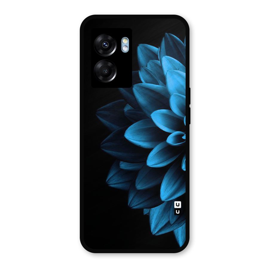 Half Blue Flower Metal Back Case for Realme Narzo 50 5G