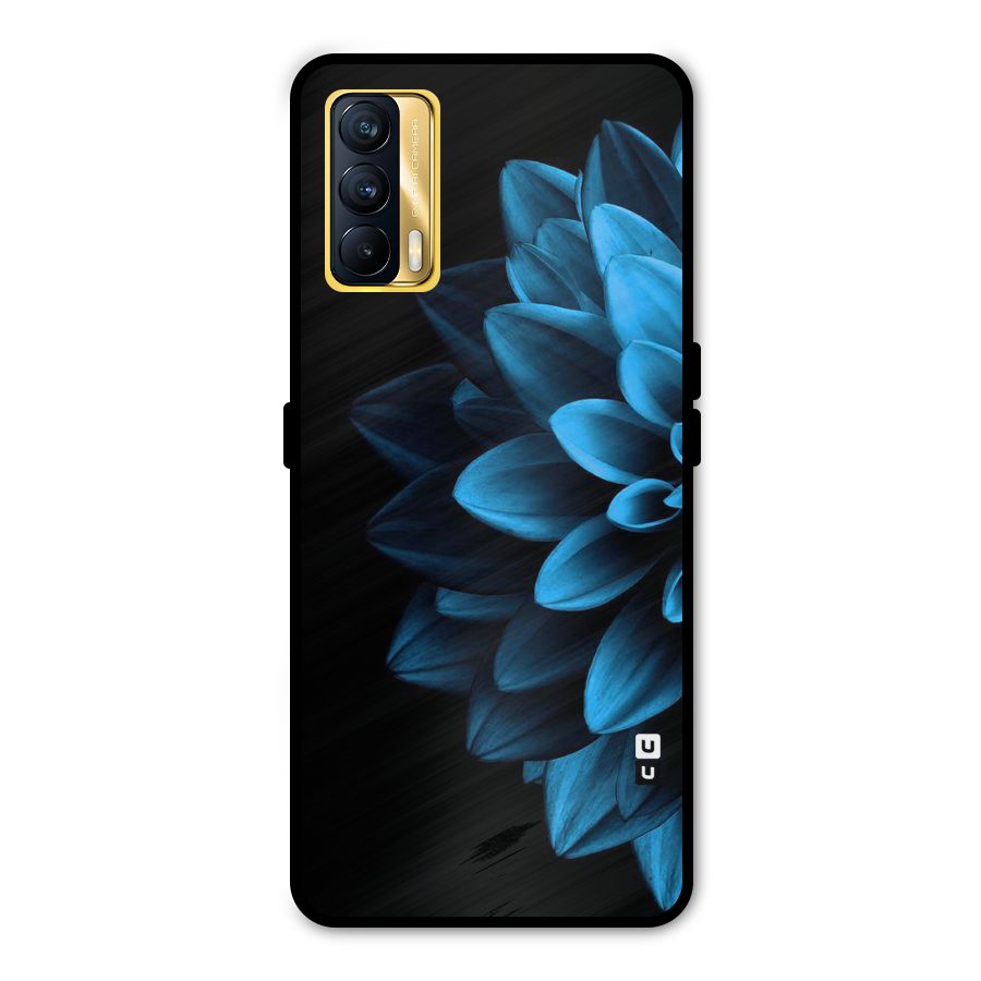 Half Blue Flower Metal Back Case for Realme X7