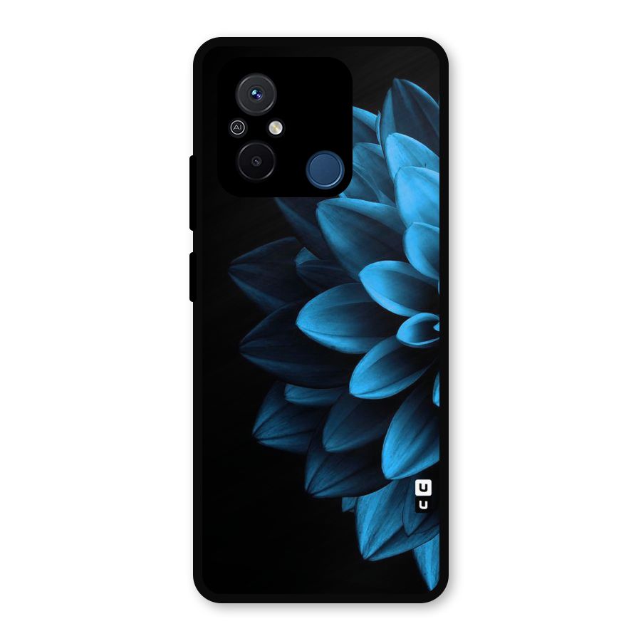 Half Blue Flower Metal Back Case for Redmi 12C