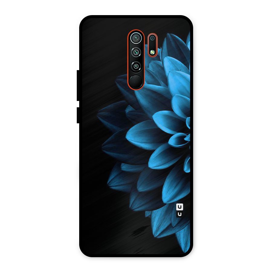 Half Blue Flower Metal Back Case for Redmi 9 Prime