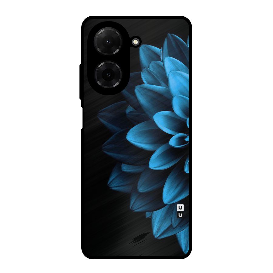 Half Blue Flower Metal Back Case for Redmi A5 4G
