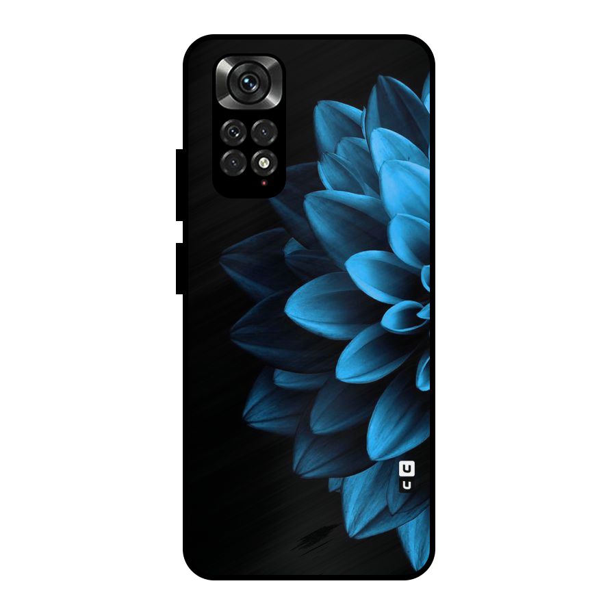 Half Blue Flower Metal Back Case for Redmi Note 11 Pro