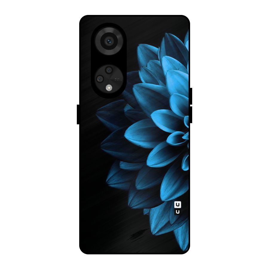 Half Blue Flower Metal Back Case for Reno8 T 5G