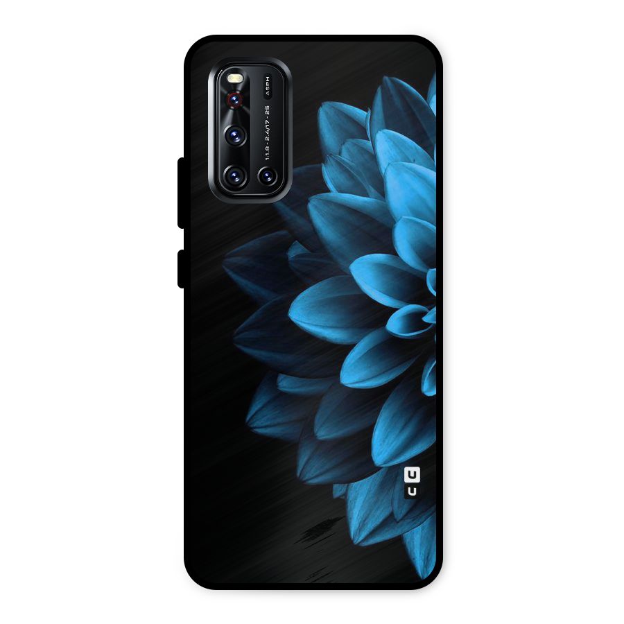 Half Blue Flower Metal Back Case for Vivo V19