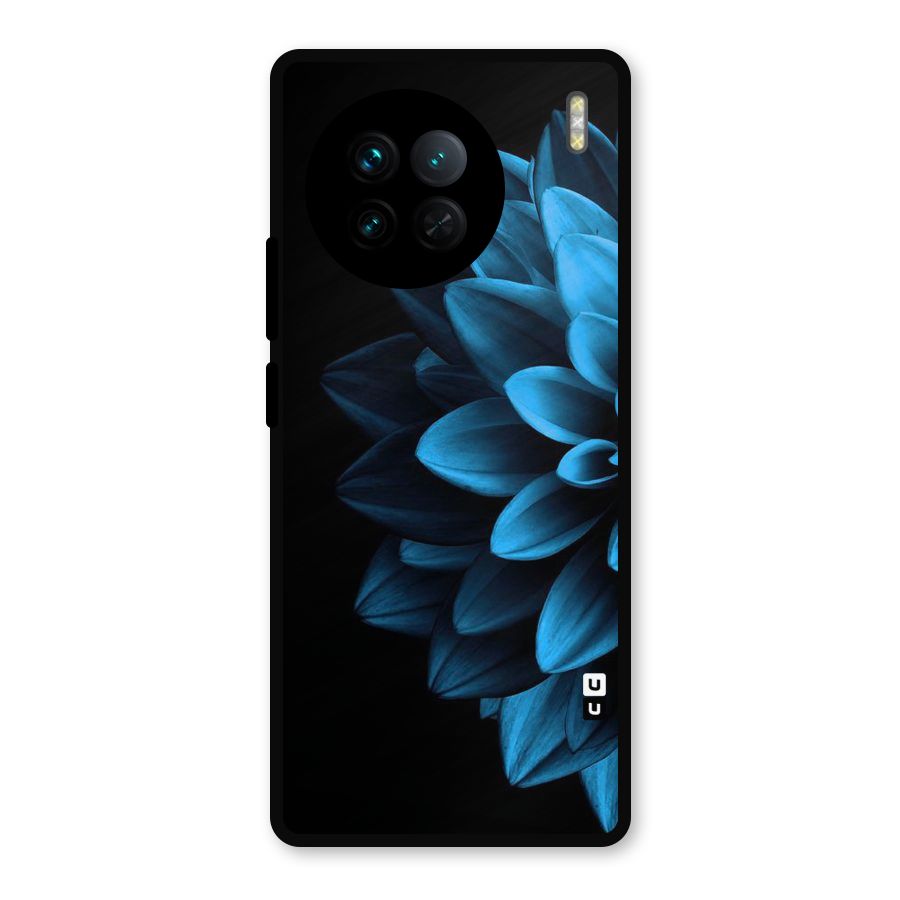 Half Blue Flower Metal Back Case for Vivo X90