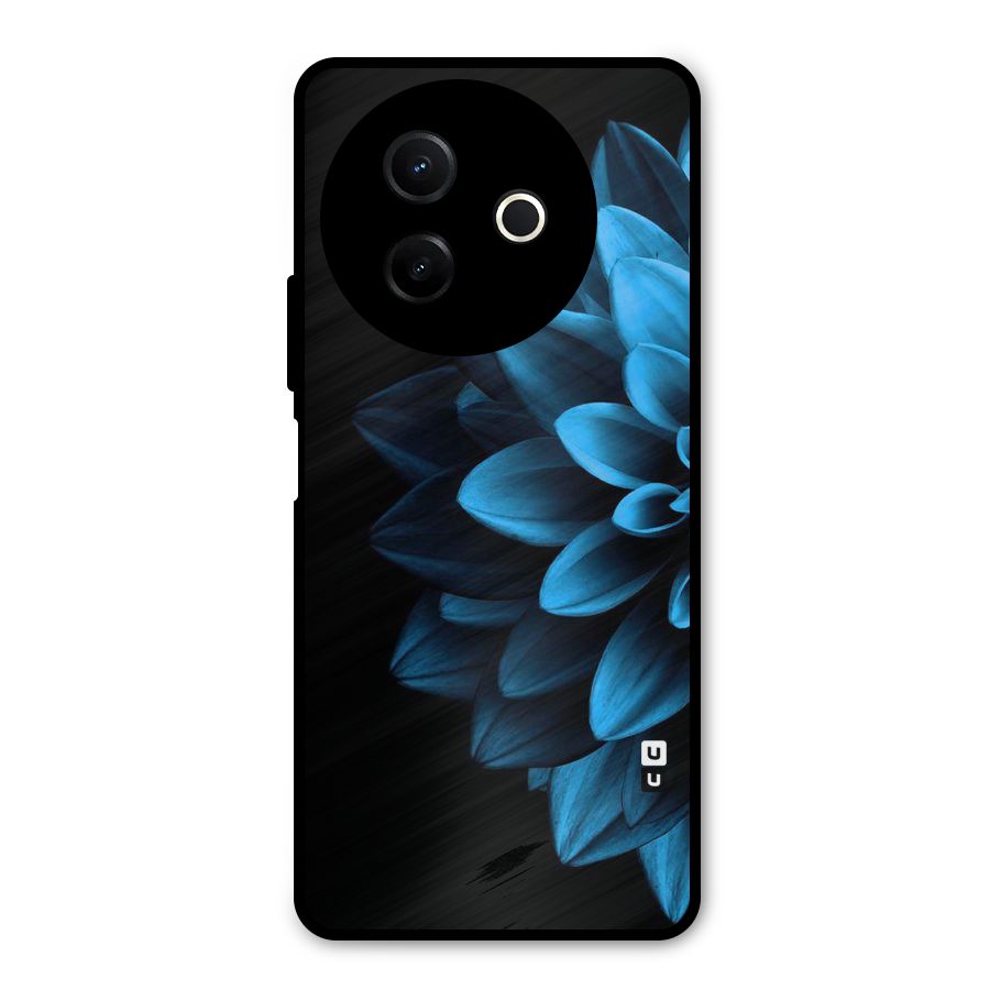 Half Blue Flower Metal Back Case for Vivo Y39