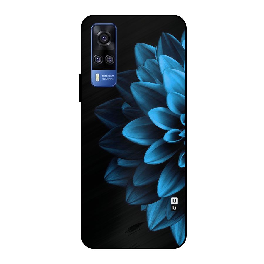Half Blue Flower Metal Back Case for Vivo Y51