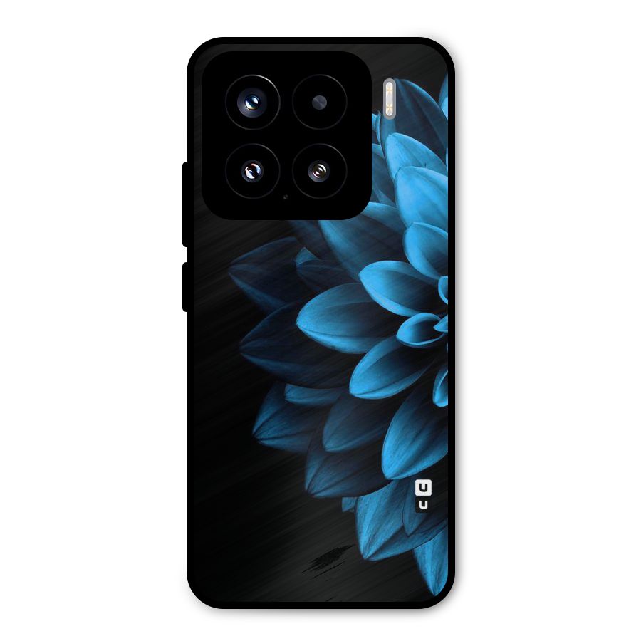 Half Blue Flower Metal Back Case for Xiaomi 15