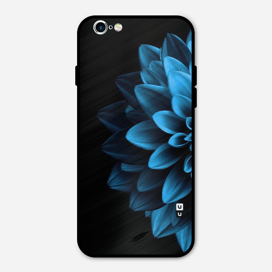 Half Blue Flower Metal Back Case for iPhone 6 6s