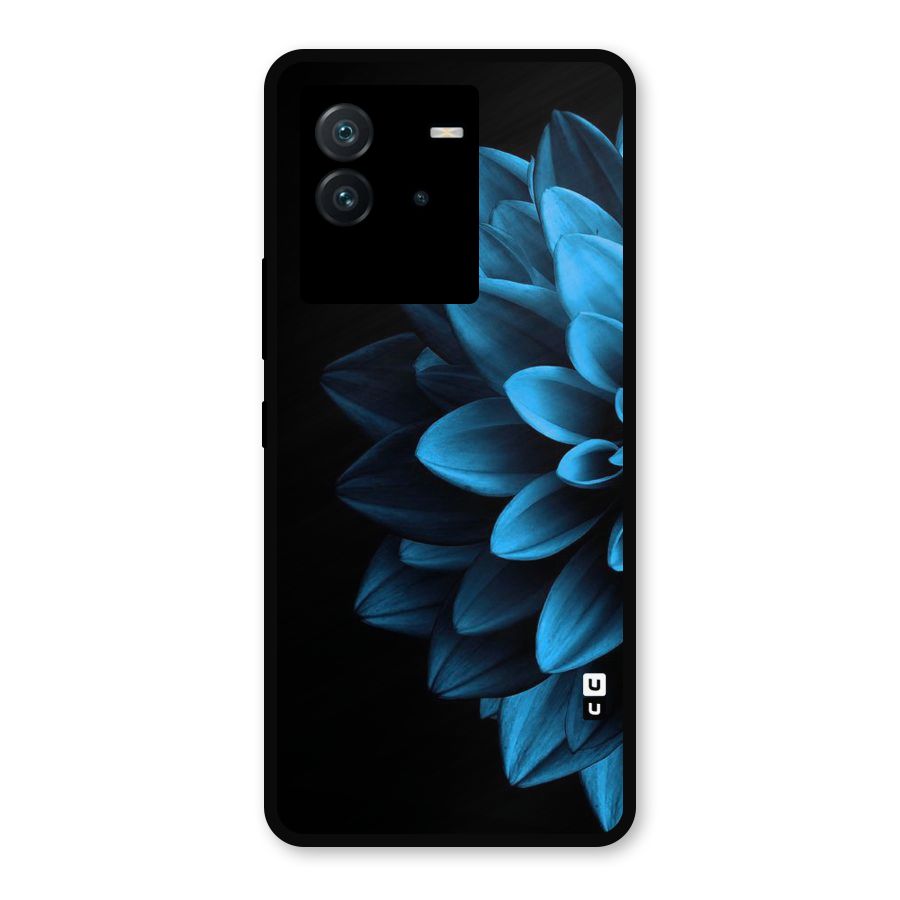 Half Blue Flower Metal Back Case for iQOO Neo 6 5G