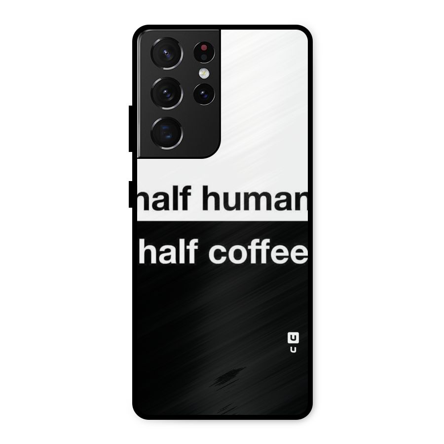 Half Human Half Coffee Metal Back Case for Galaxy S21 Ultra 5G
