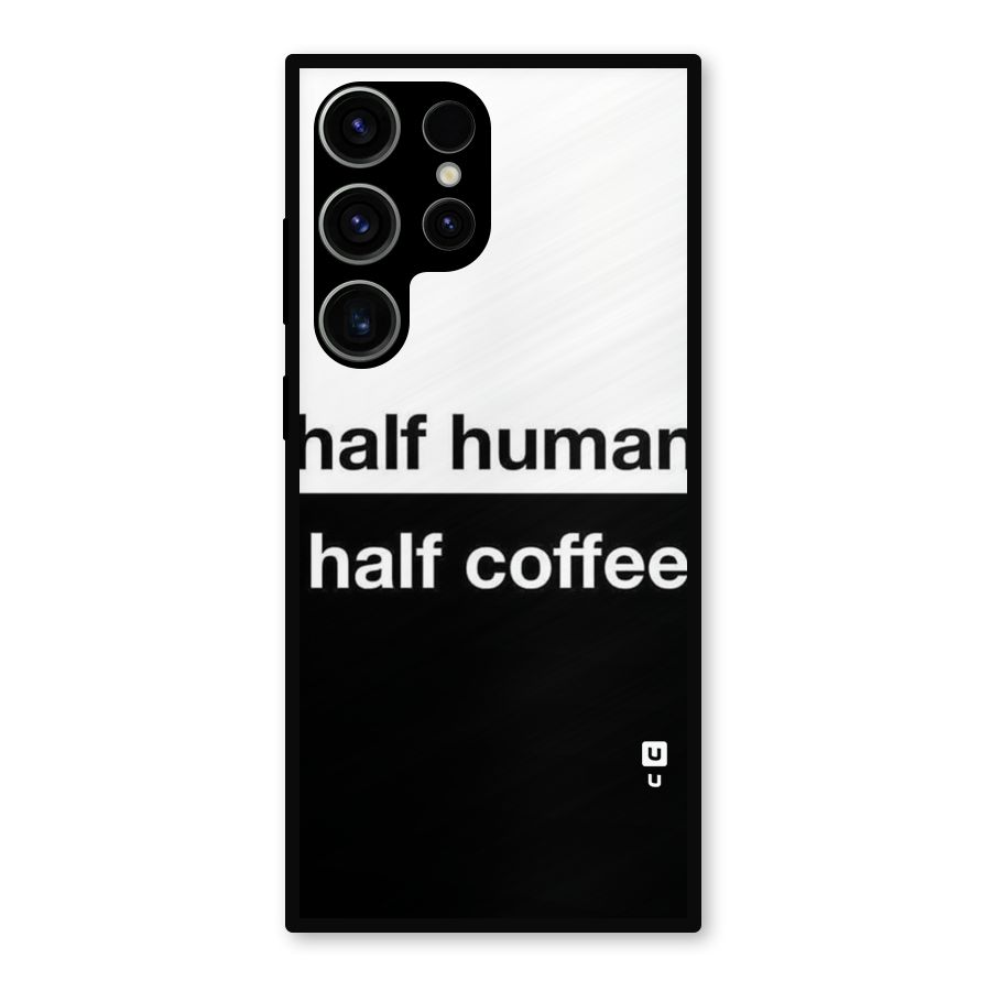 Half Human Half Coffee Metal Back Case for Galaxy S23 Ultra