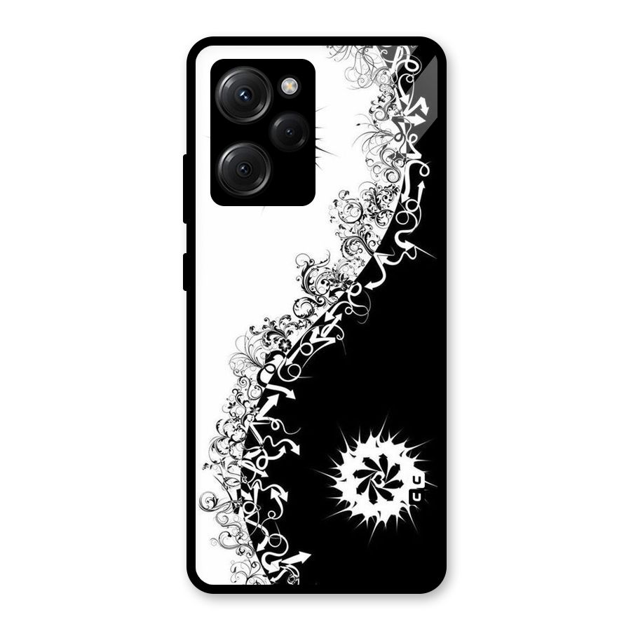 Half Peace Design Glass Back Case for Poco X5 Pro