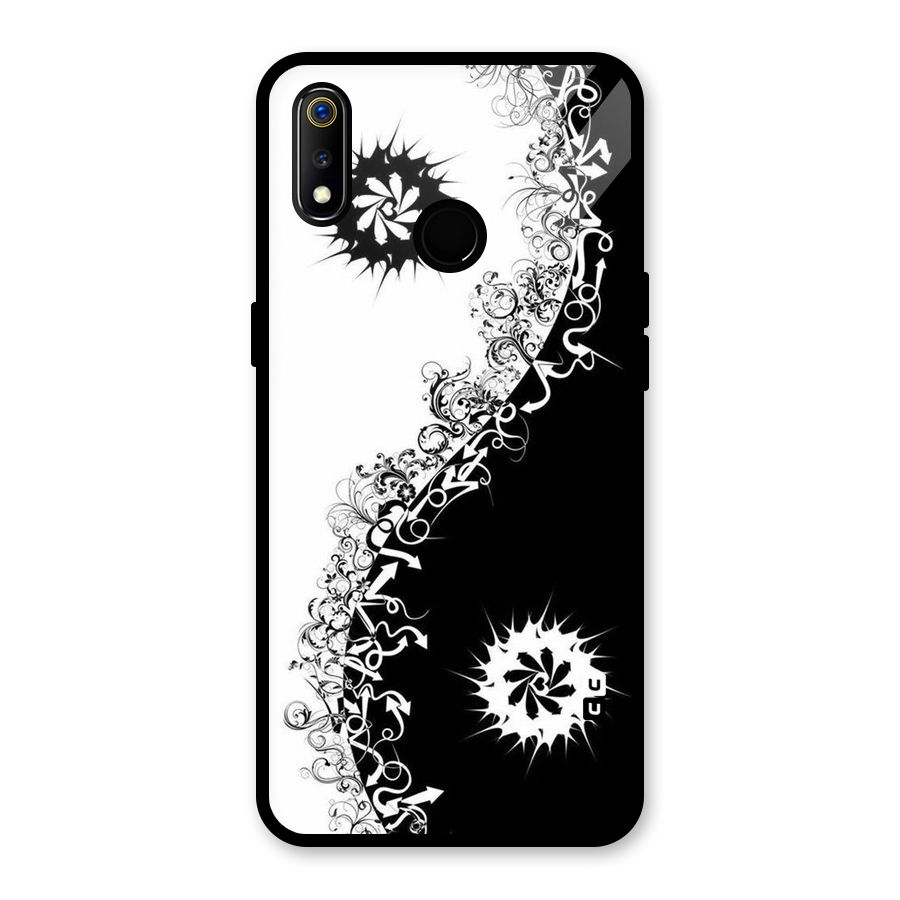 Half Peace Design Glass Back Case for Realme 3i