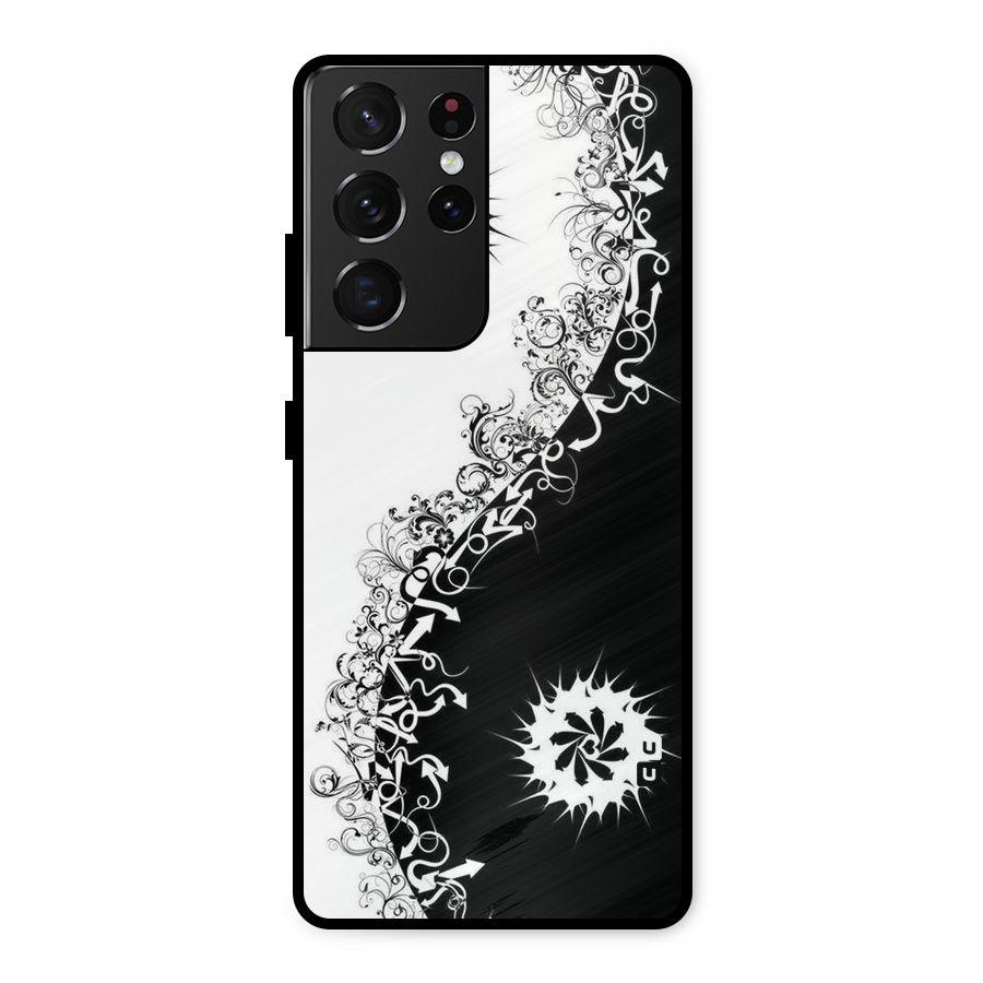Half Peace Design Metal Back Case for Galaxy S21 Ultra 5G