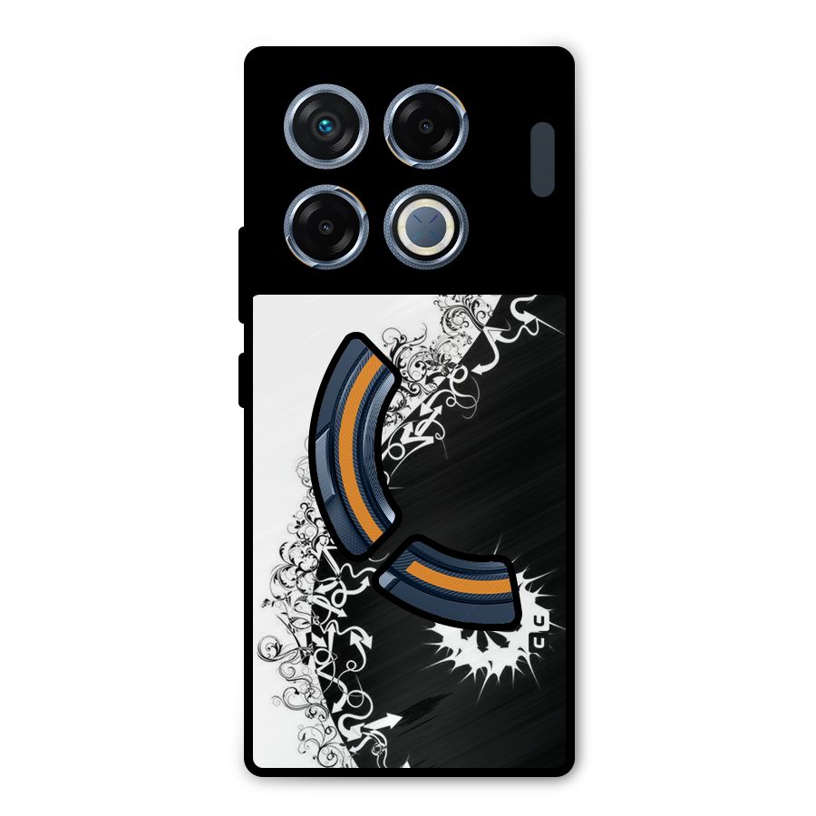 Half Peace Design Metal Back Case for Infinix GT 20 Pro
