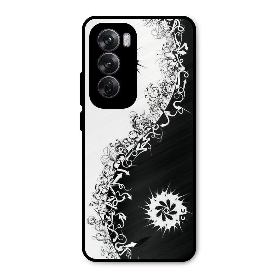 Half Peace Design Metal Back Case for Oppo Reno12 Pro