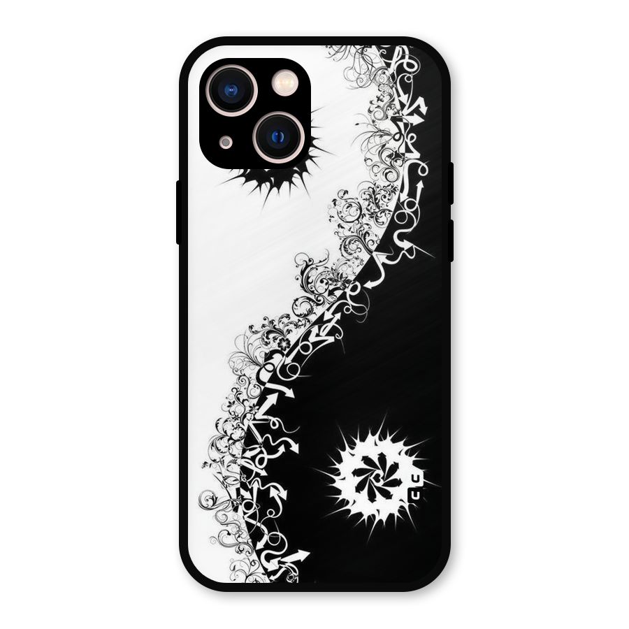 Half Peace Design Metal Back Case for iPhone 13