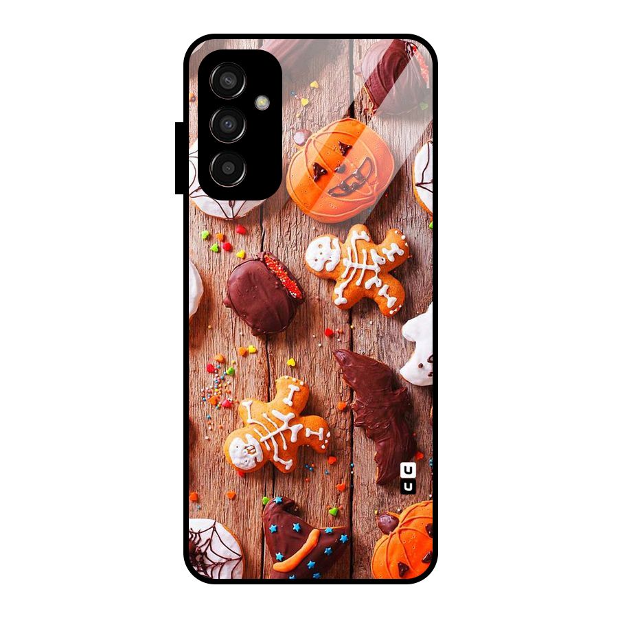 Halloween Chocolates Glass Back Case for Galaxy F13