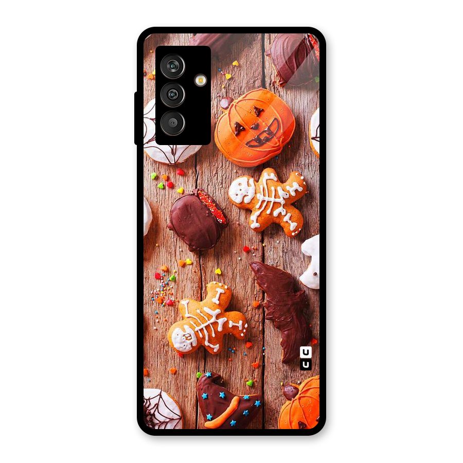 Halloween Chocolates Glass Back Case for Galaxy M13
