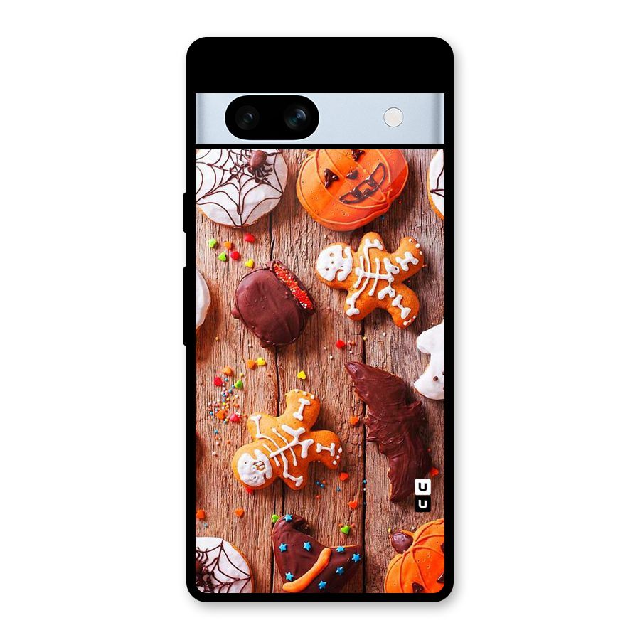 Halloween Chocolates Glass Back Case for Google Pixel 7a
