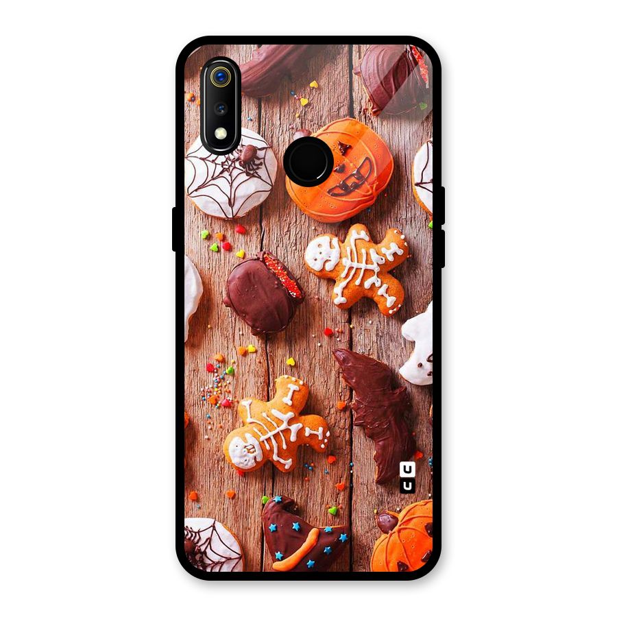 Halloween Chocolates Glass Back Case for Realme 3i