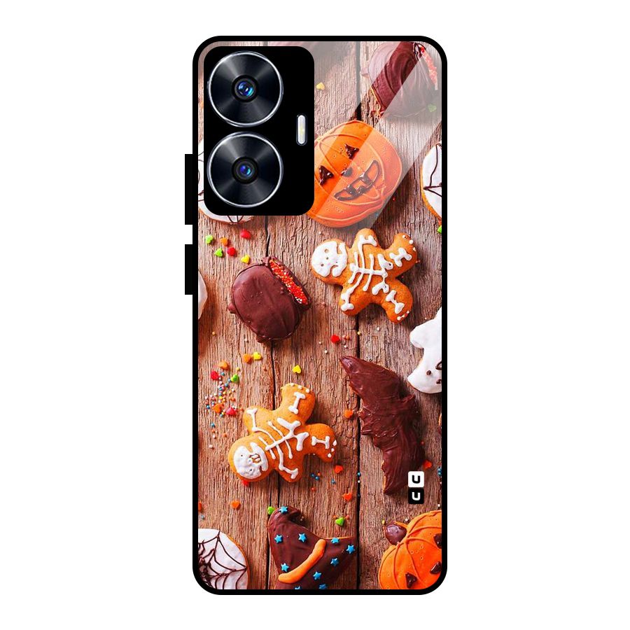 Halloween Chocolates Glass Back Case for Realme Narzo N55