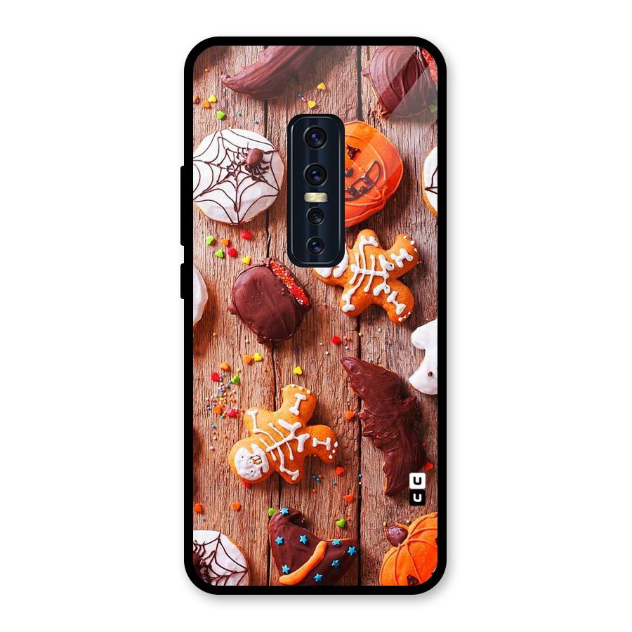 Halloween Chocolates Glass Back Case for Vivo V17 Pro
