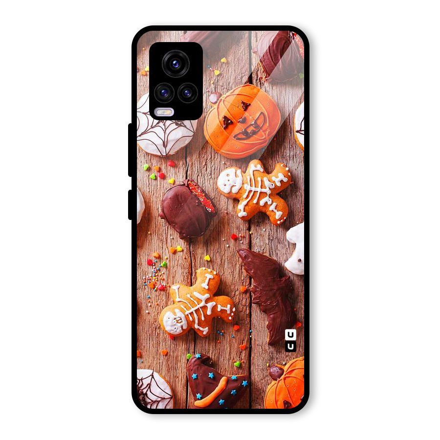 Halloween Chocolates Glass Back Case for Vivo V20 2021