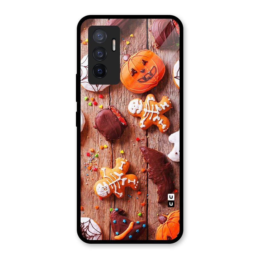 Halloween Chocolates Glass Back Case for Vivo V23e