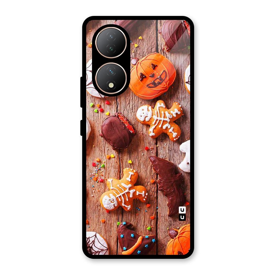 Halloween Chocolates Glass Back Case for Vivo Y100A