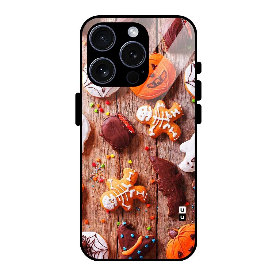 Halloween Chocolates Glass Back Case for iPhone 15 Pro