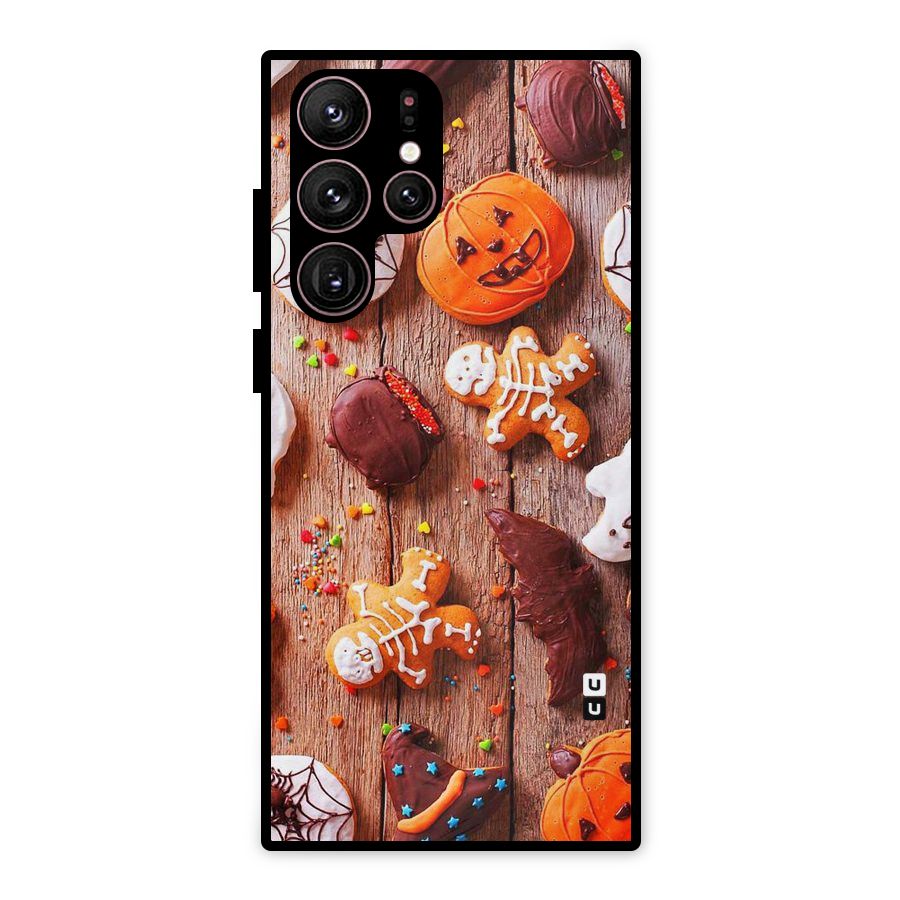 Halloween Chocolates Metal Back Case for Galaxy S22 Ultra 5G
