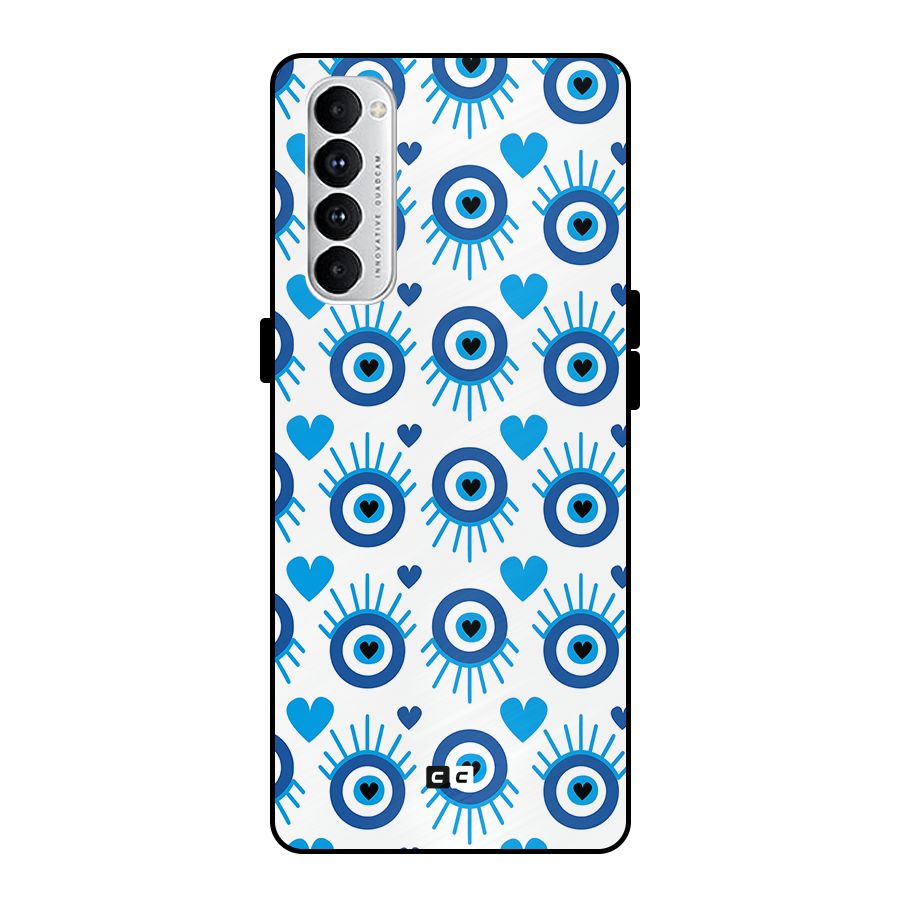 Hands Draw Eye Metal Back Case for Oppo Reno4 Pro