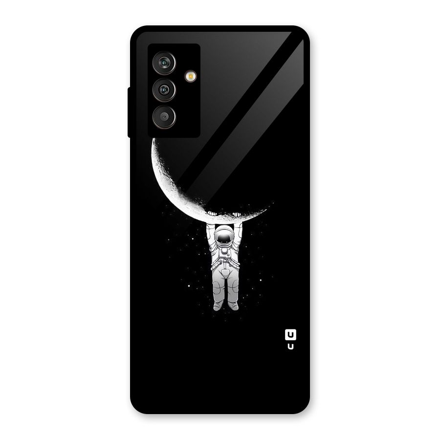 Hanging Astronaut Glass Back Case for Galaxy M13