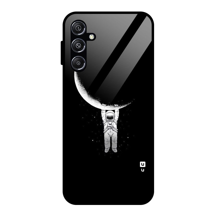 Hanging Astronaut Glass Back Case for Galaxy M34 5G
