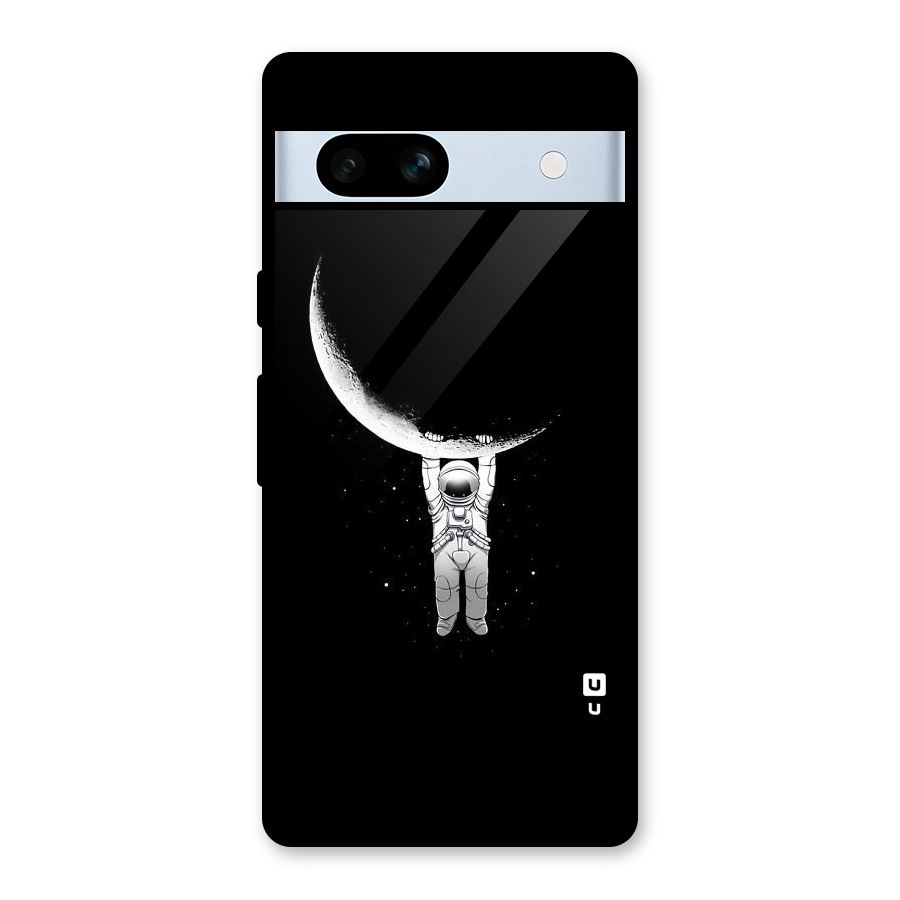 Hanging Astronaut Glass Back Case for Google Pixel 7a