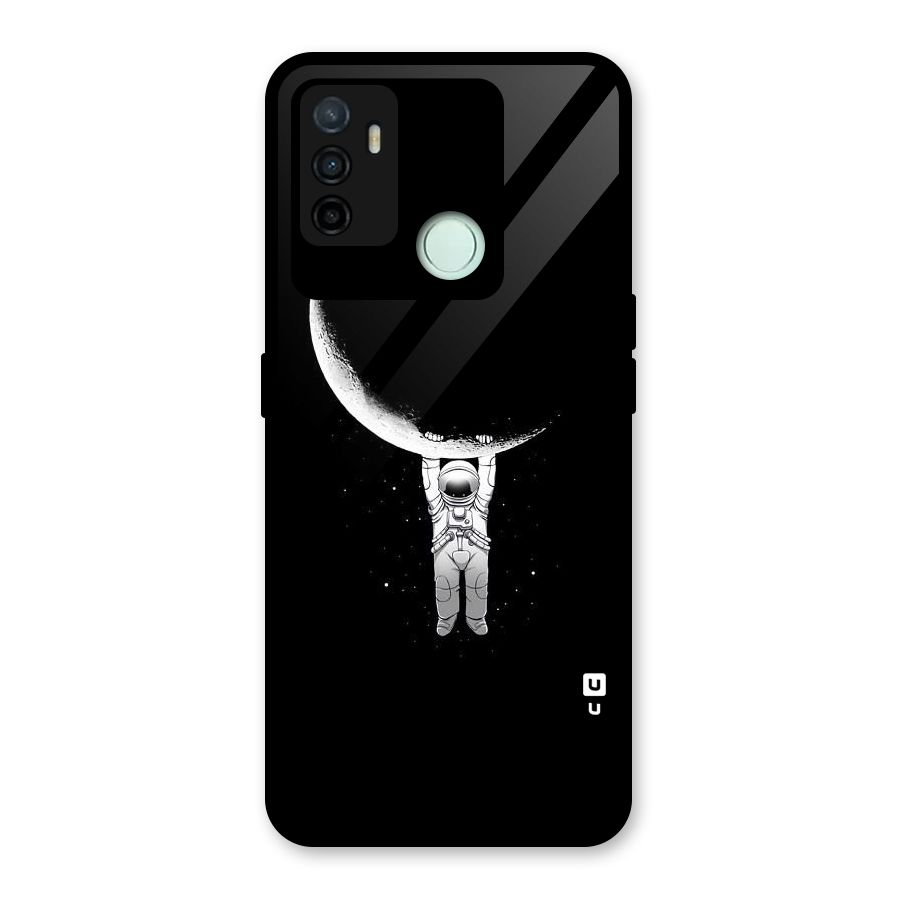 Hanging Astronaut Glass Back Case for Oppo A53
