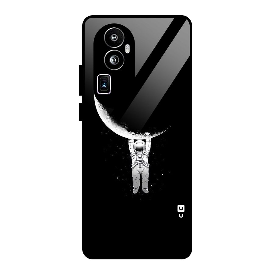 Hanging Astronaut Glass Back Case for Oppo Reno10 Pro Plus