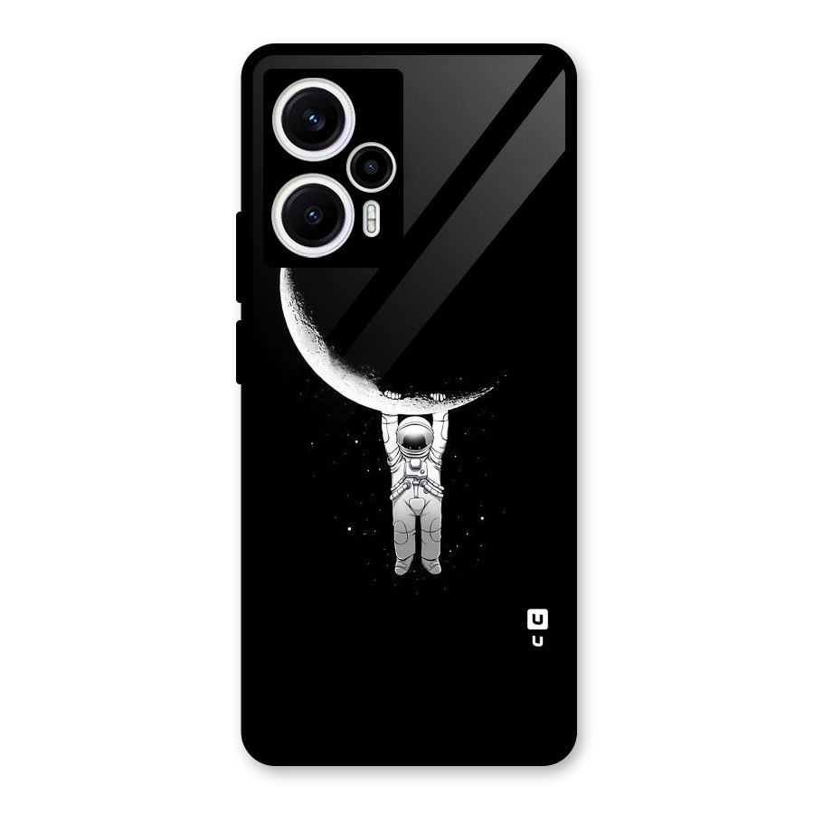 Hanging Astronaut Glass Back Case for Poco F5