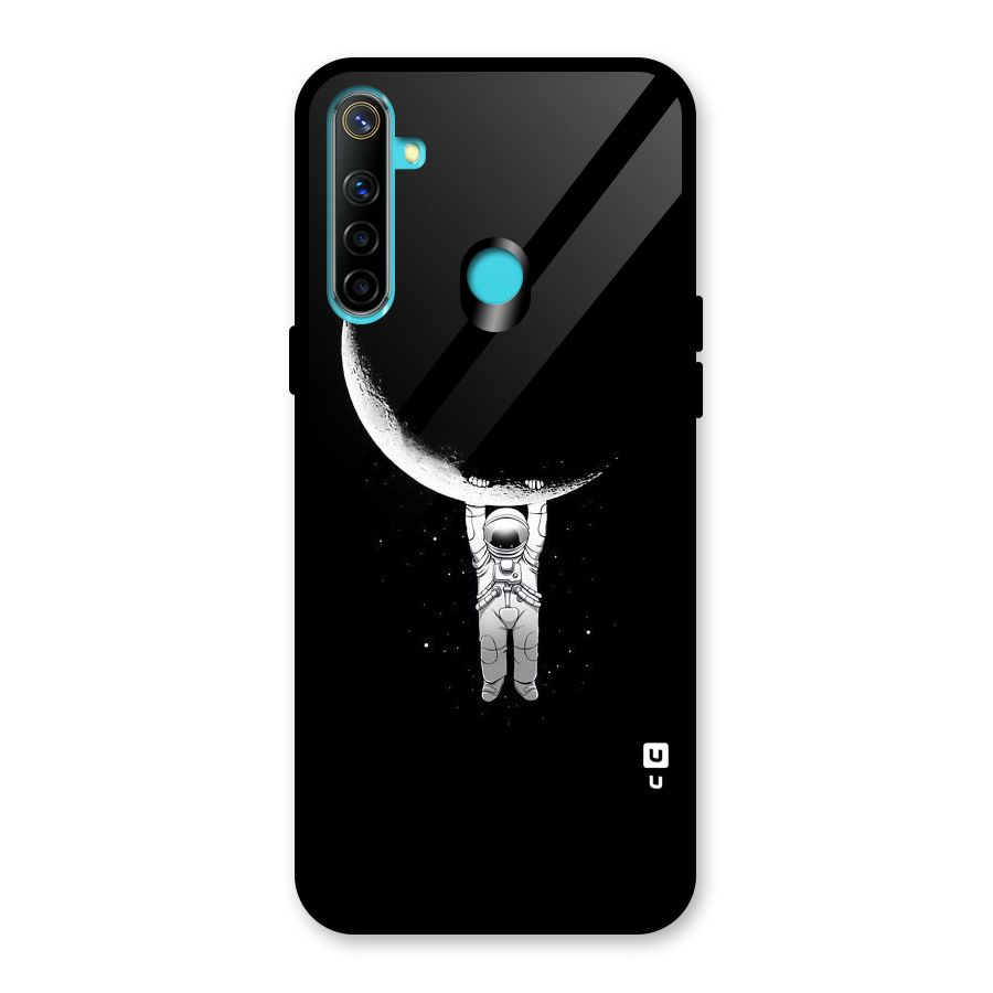 Hanging Astronaut Glass Back Case for Realme 5i