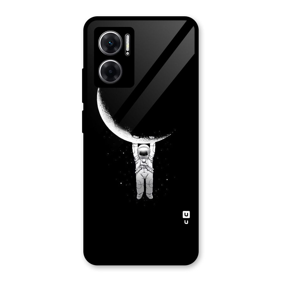 Hanging Astronaut Glass Back Case for Redmi 11 Prime 5G